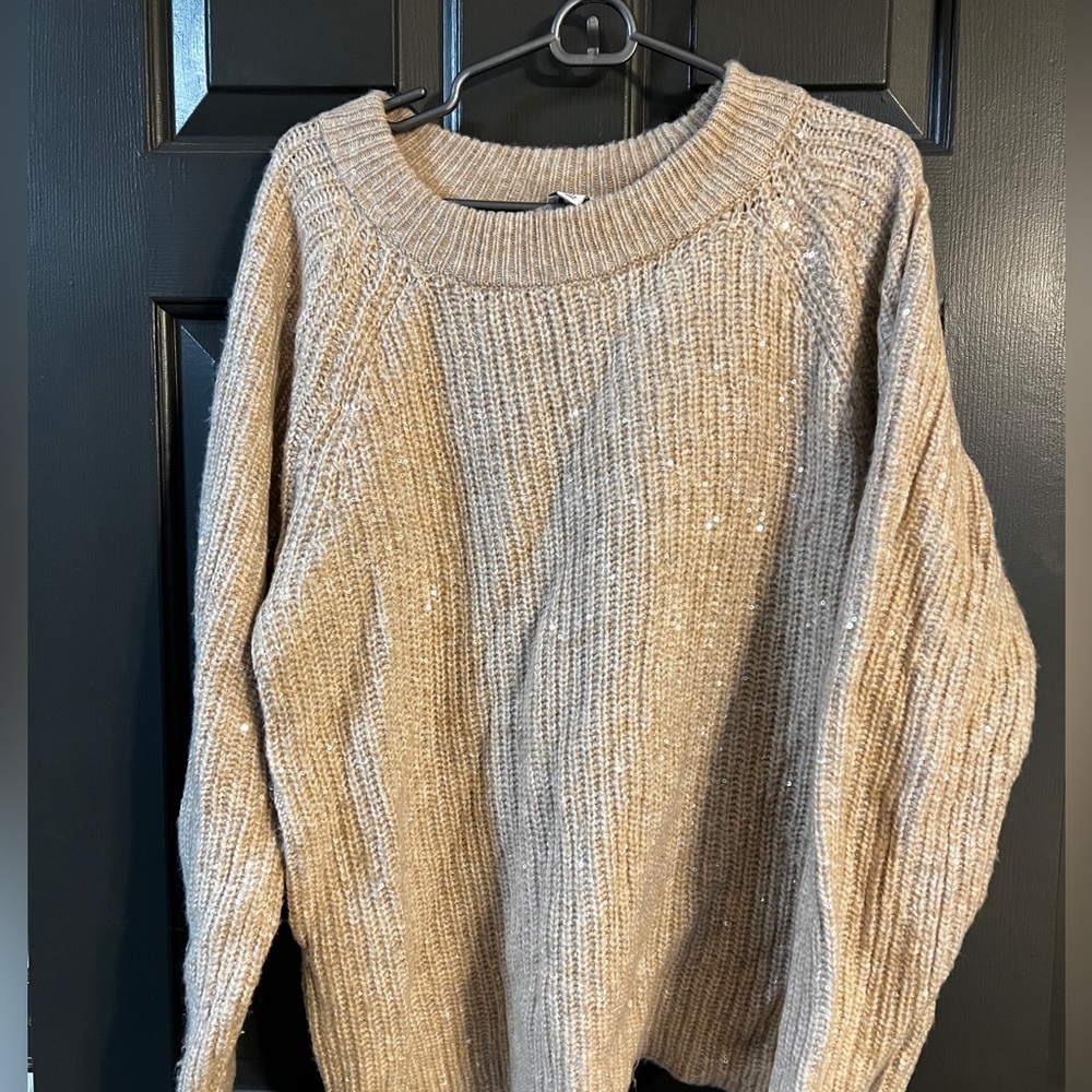 Cream Colored Sequin Sweater